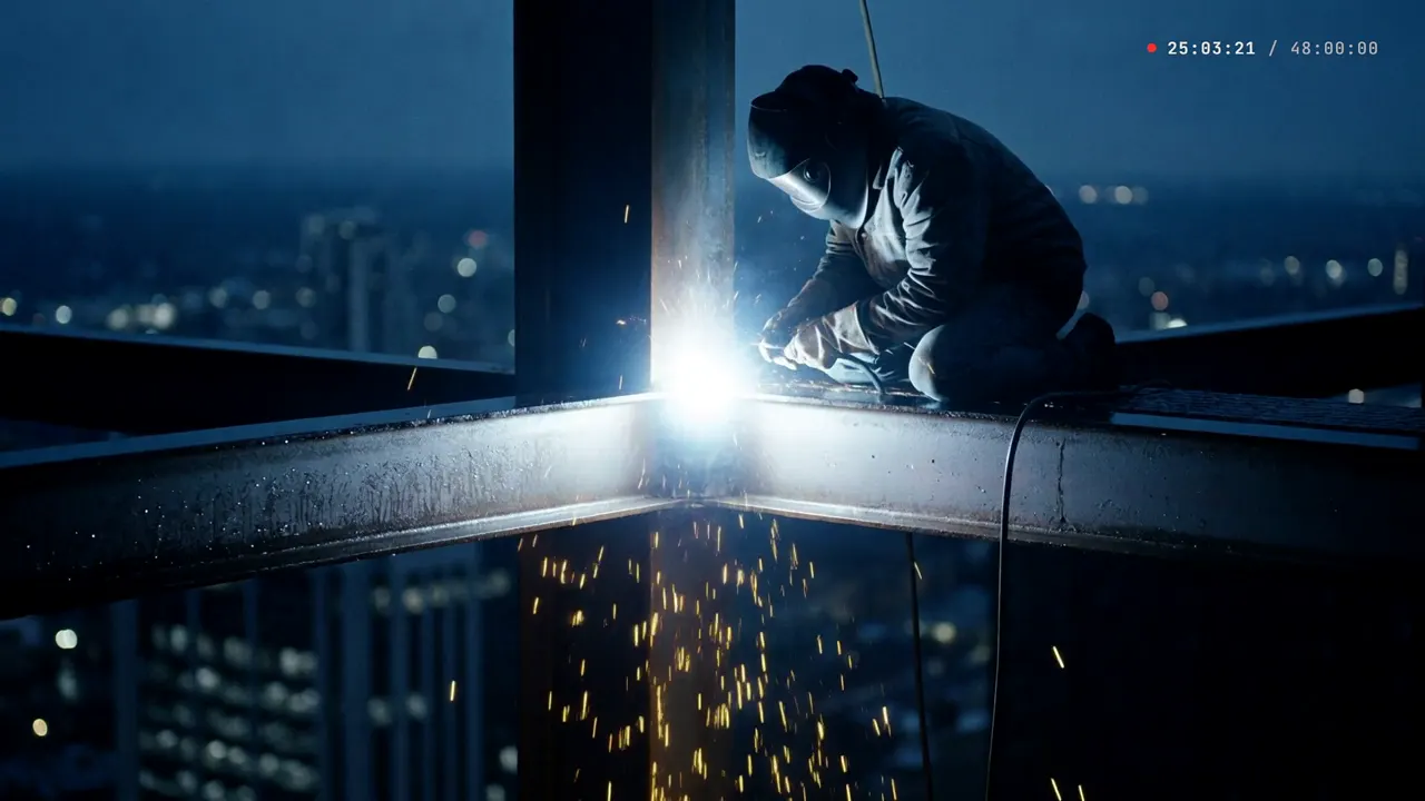 Your Move: Seven people, one sentence. A skater, a baker, a welder and a tailor pass the line from hand to hand, in two languages.
